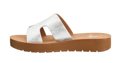 Corkys Footwear Hold Please 1-Inch Platform Sandals with Cushioned Foot-bed and Stylish 'H' Strap On Upper– Ultimate Comfort Meets Chic Design - Perfect For Everyday Wear