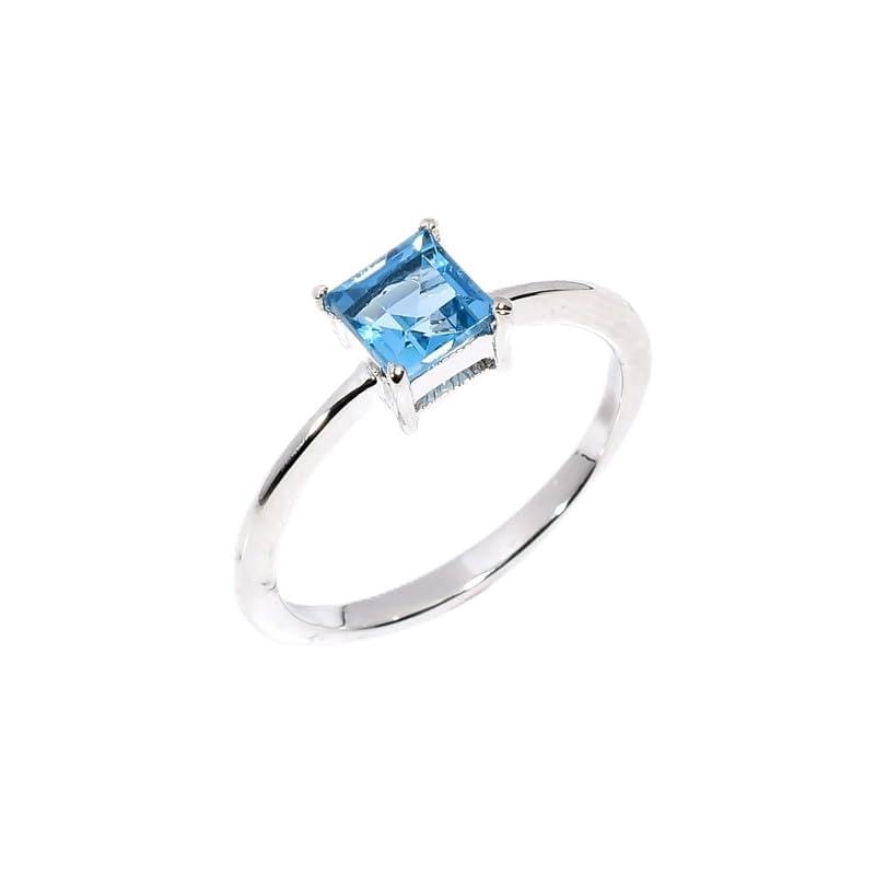 Bague topaze bleue de Londres en argent, le cadeau idéal pour sceller un amour