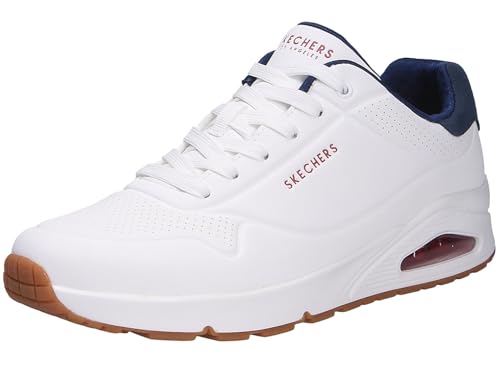 Skechers Tenis Uno-Suited on Air para hombre, Blanco/Azul marino/Rojo, 39 EU