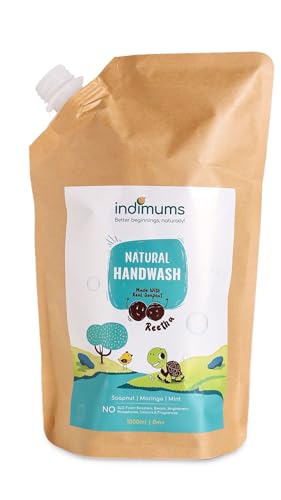 Image of Indimums Natural Baby & Kids Handwash Refill Pack 1 Litre | Reetha-Powered, Not SLS | Cleans & Moisturises | Anti-Bacterial & pH Balanced | Chemical-Free