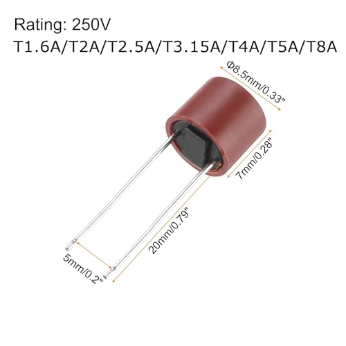 Fusible pour réparation écran LCD cylindrique DIP T4A 250V lent