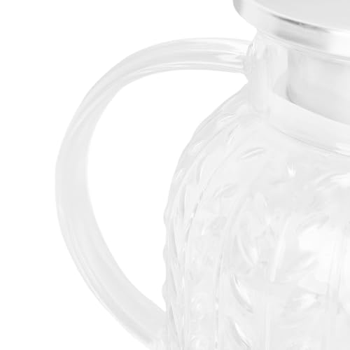 Durable Water Pitcher with Lid and Handle 1.8L Acrylic Heat Resistant Leaf Design Iced Tea and Coffee Beverage Container - Image 6