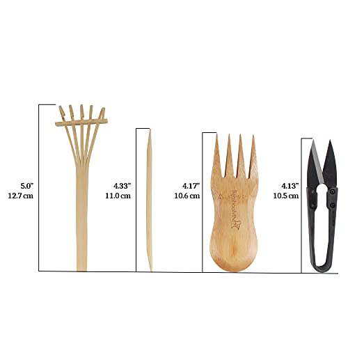 Bamboomn Bonsai Tree Pruning Trimming Starter Tool Kit - Leaf Trimmers, And Bamboo Rake - 1 Set #TOP1