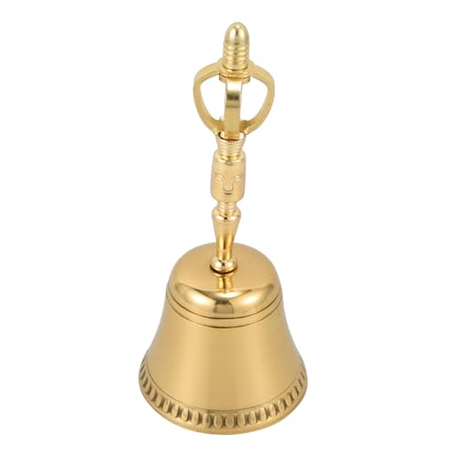 GOOHOCHY Hand Bell for Elderly Portable Buddhism Hand Bell Traditional Instrument Delicate Design Perfect for Meditation Decor
