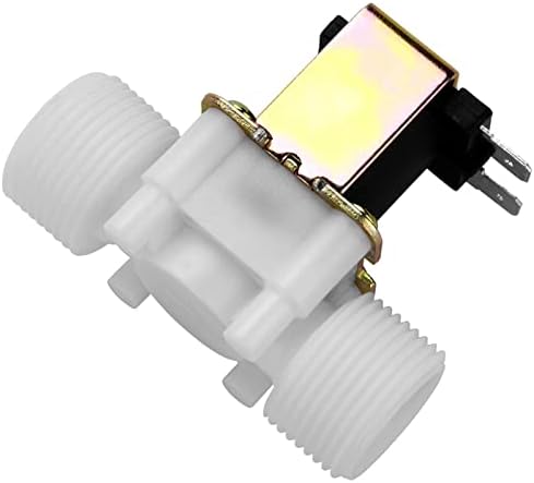 LANTRO JS DC12V G3/4 inch Electric Solenoid Valve, Plastic Electromagnetic Valve Water Air Inlet Switch Normally Closed Water Solenoid Valve