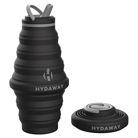 HYDAWAY Collapsible Water Bottle, 750ml Flip-Top Lid | Ultra-Packable, Travel-Friendly, Food-Grade Silicone Cover