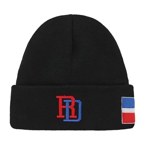Gorro tejido con bandera Dominicana bordada para hombres y mujeres miniatura 4