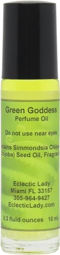 Green Goddess Perfume Oil, 0.3 fl oz, Portable Roll-On Fragrance with Long-Lasting Scent, Delightful Essential Oils and Jojoba Oil For Daily Use