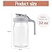 Hniuyun Milk Pitcher Jug, 32oz Airtight Glass Wide Mouth Mason Jar with Pour Spout Lid for Breastmilk, Iced Tea, Cold Brew Coffee, Juice Storage Container (Gray)