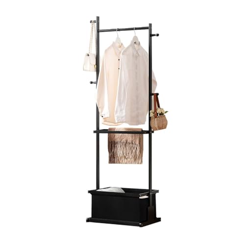 Perchero de bambú elegante con ganchos modernos para pared 2
