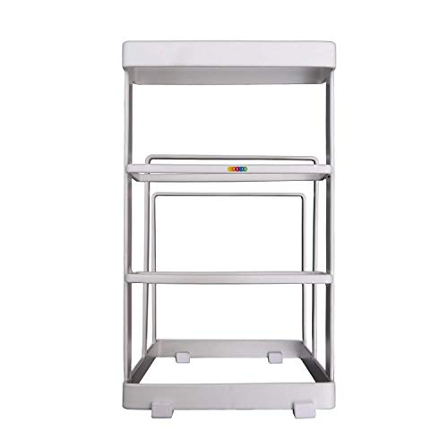 Livzing Multipurpose Kitchen Cabinet Storage Organizer – Chopping Cutting Board Holder – Knife Block Stand – Dish Countertop Cookware Plate Pantry Rack (White)