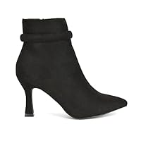 ESSEX GLAM Womens Pointed Toe Ankle Boots Ladies Stiletto Kitten Heel Booties Size 3-8