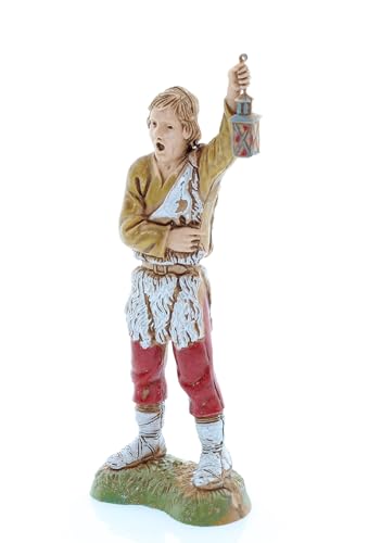 Moranduzzo Shepherd with Lantern for Nativity Scene 4 Inch Scale 1:20, Height 3.42 in, Resin Figure, Hand-Painted - Image 2