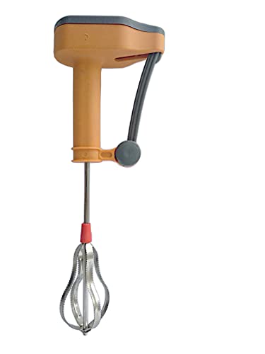 MEDHAVI Power-Free Manual Hand Held Whisker, Blender & Beater | BPA Free | Stainless Blender, Bitter for Cake/Cream Mix, Food Blender, Beater for Kitchen – orange