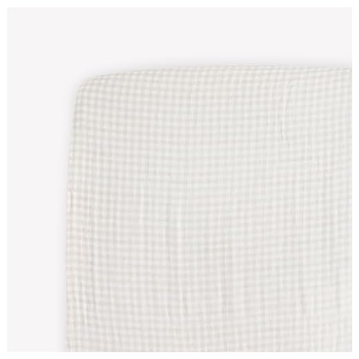 Cotton Muslin Crib Sheet (Tan Gingham)