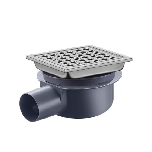 NEWFUN Edelstahl Bodenablauf DN 50, Duschablauf Flach 15x15cm, Geruchshemmend & Unsichtbar Mit Doppelfilterung, Hochwertiger Ablauf Für Dusche Und Bad