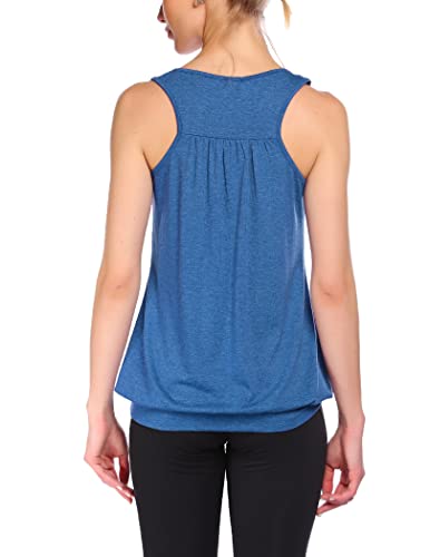 Beyove Regata feminina plus size para treino, ioga, folgada, atlética, sem mangas, gola redonda, cos