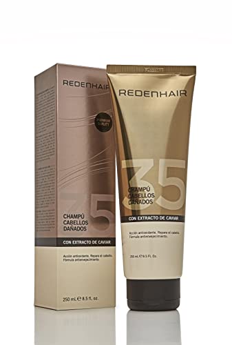 Redenhair - Champú Hidratante para Cabellos Dañados - Nutre y Recupera la Elasticidad y el Brillo de Cabellos Castigados - Contiene Extracto de Caviar - Sin Sulfatos Ni Parabenos - 250 ml