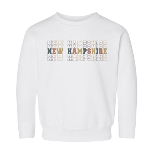 Stacked New Hampshire Kids Sweatshirt Toddler 2T White