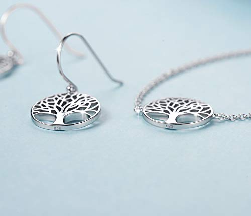 Agvana Sterling Silver Tree Of Life Earrings For Women Family Tree Dangle Drop Earrings Anniversary Jewelry Birthday Gifts For Women Girls Mom Lady Wife Lover Grandma Her, Diameter 0.6” #TOP2