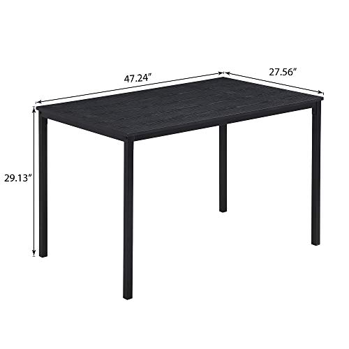 Lz Leisure Zone Dining Table Set, 3-Piece Wood Kitchen Table With 2 Benches, Dining Room Furniture Modern Style Contemporary (Black， 3 Piece) #TOP5