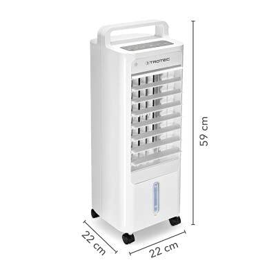 TROTEC Aircooler PAE 12 Refroidisseur d'air 3 en 1 climatiseur mobile ventilateur humidificateur 3 vitesses de ventilation réservoir de 3 l refroidissement par évaporation filtre à air – Image 4