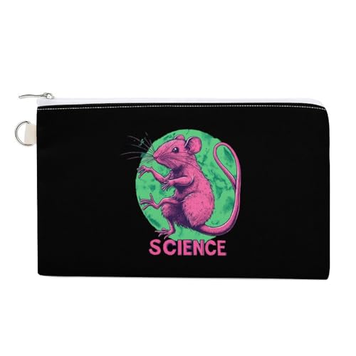 Scientific Mutant Mice Fashion Coin Purse Change Makeup Bag Canvas Pencil Pouch Travel