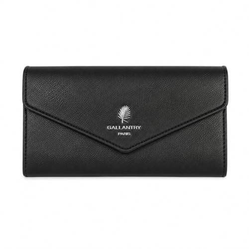 OLIVIA Portefeuille Gallantry Paris, idée Cadeau Femme (Noir)