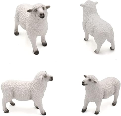 WQKING Sheep Outdoor Lawn Decoration 4 Pieces Gardening Potted Plant Decoration Statue Doll House
