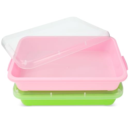 Caja de Arena con Tapa para Niños - Bandeja de Plástico para Agua, Arena, Perlas y Más (2 Unidades)