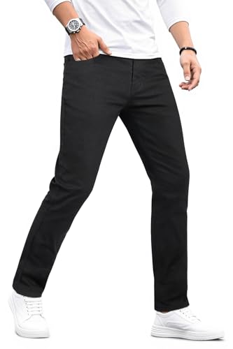 Heyfanee Mens Jeans Slim Fit Black Stretch Denim Pants for Men 31x30