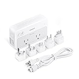 TESSAN 220V to 110V Voltage Converter, Universal Travel Power Adapter Combo with International Plug (Type C/G/D/I/L), 2AC 4 USB Ports(1 USBC)，230W Max Step Down Transformer for US to Europe