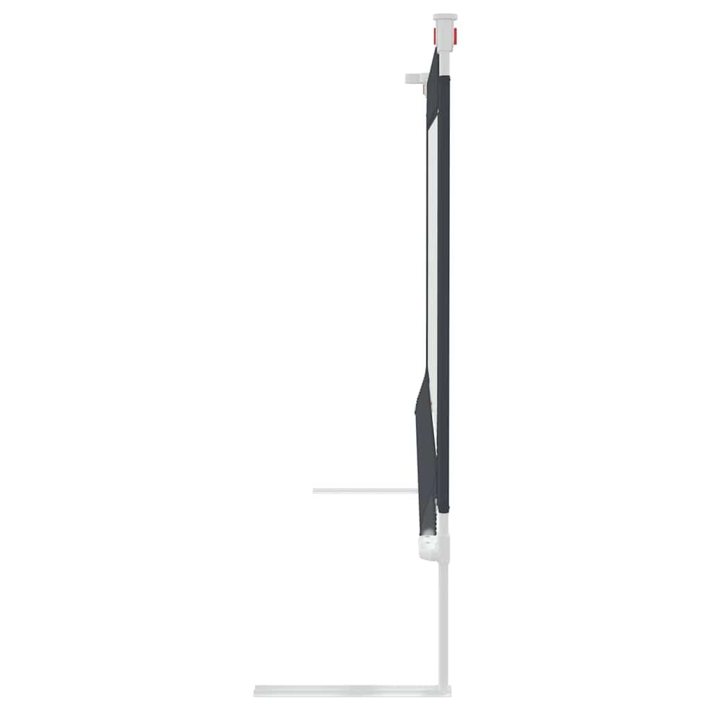 Barrera protectora para cama infantil, color gris oscuro, 90 x 25 cm, tela y metal, altura regulable de 70 a 95 cm, para colchones de 3 a 33 cm, protección contra caídas para seguridad del