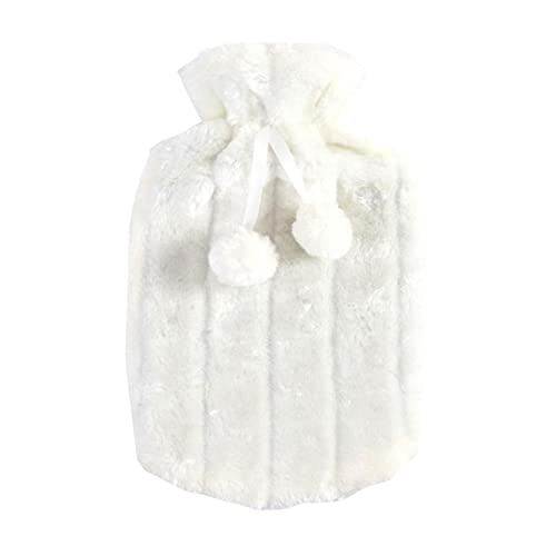 Hot Water Bottle with Cover, 2L Hot Water Bag Warm Water Bottle for Bed, Leak Proof Rubber Hot Water Bag with Fur Cover, Hot Bottle Water Bag for Hand & Feet Warmer for Kids, Men & Women