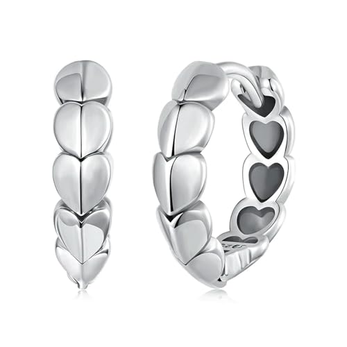 Créoles argent 925 hypoallergéniques - Boucles d'oreilles anti-irritation style punk 3D