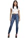 Tazzio Damen High Waist Skinny Jeans – Stretch Denim Hose im Slim Fit, Figurformende Damenjeans mit 5-Pocket Style, Blau F107 (Größe 46)