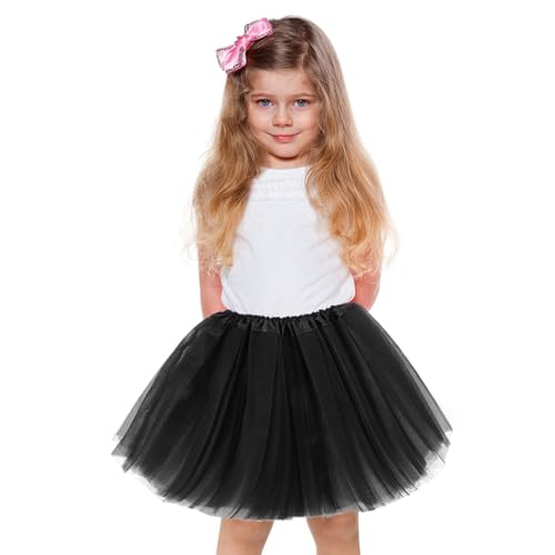 OQKAHIV Tutu-Tüllrock elastisch, 1 Stk, Damen Tutu Klassisch Elastisch, Retro Tüllrock mit Dreilagen für Mädchen, gefütterter 80er Jahre Style für Halloween, Party und Festival, für Ballett und Tanz