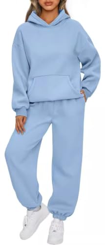 OLIPHEE Survetement Femme Ensemble Jogging Femme Ensemble Sport 2 Pièces Sweat à Capuche Polaire et Pantalon Jogging Tenue de Sport Survetement Hiver Automne...