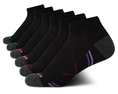 Image of Nautica Womens Quarter Socks Athletic Cushion Moisture Wicking Socks 6 Pack | Stretch Performance Dri-Motion Fabric, Cushioned with Arch Support, Breathable Mesh Panels, Quarter Cut, Shoe Size 4-10