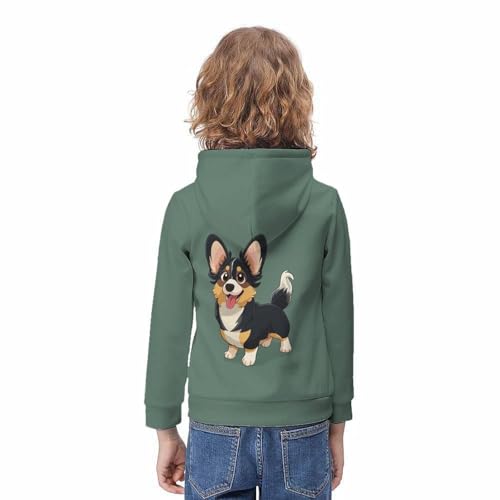 Sweatshirt à capuche enfant Corgi impression 3D pull manches longues - 4