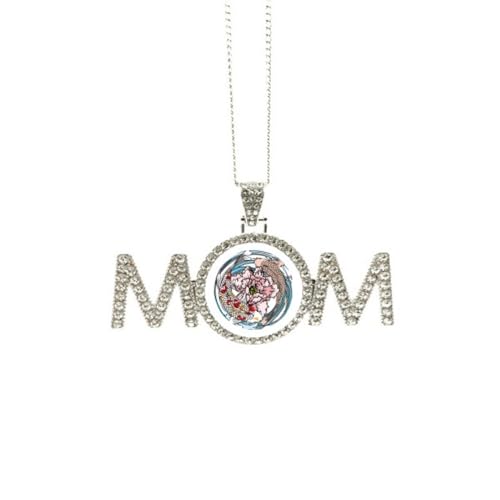 Collier géométrique pivoine et carpe koï en argent pour femme