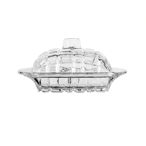 Yixinzi-2024 Quadratische Glas Butterdose mit Deckel