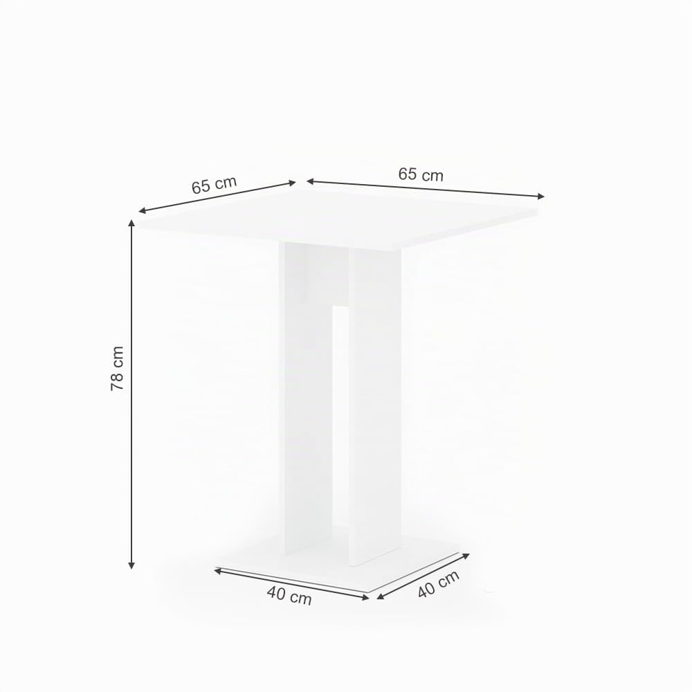 Vicco Tavolo da pranzo Repose, Bianco, 65 x 65 cm, adatto come tavolo singolo salvaspazio per ambienti di piccole dimensioni