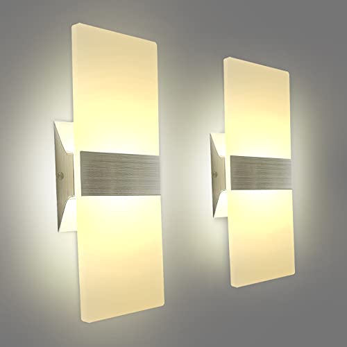 KICAAO Modern Wall Sconces Set of Two, Led Wall Light