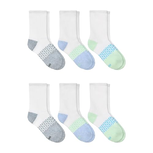 Hanes girls Cushioned Crew Socks, Absolute Active Crew Socks for Girls, Moisture-wicking, 6-pairs2