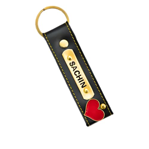 Image of Personalized Leather Keychain | Customised Leather Keychain for Men & Women | Added with Name & Charm