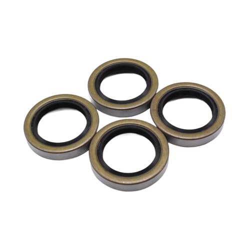 Vsenkes 4 Pieces Trailer Hub Seals Double Lip Spindle Wheel Oil Seal Metal Structure Replacement Suitable for Boat Trailers Automotive Repairs Spare