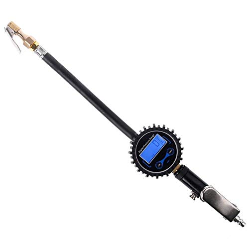 AGAATI Manómetro Digital para neumáticos, inflador de neumáticos con manómetro, Mandril de 200PSI, Compatible con camión/Coche/Bicicleta