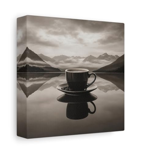 Tableau carré nature coffee cup monochrome pour habiller un petit mur de salon