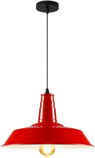 AWEITG Lámpara colgante Mid Century amarilla: lámpara de araña industrial ajustable for comedor y cocina.(Red)
